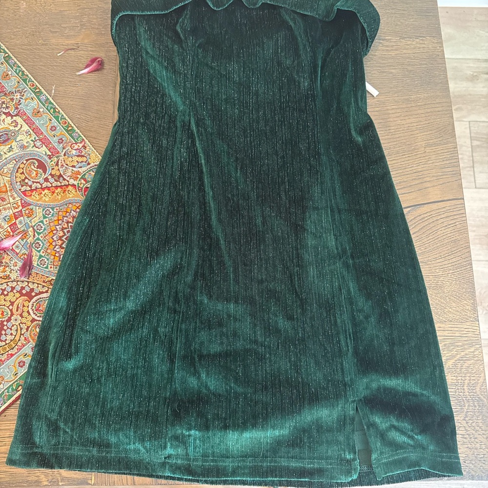 Elegant Green Velvet Dress